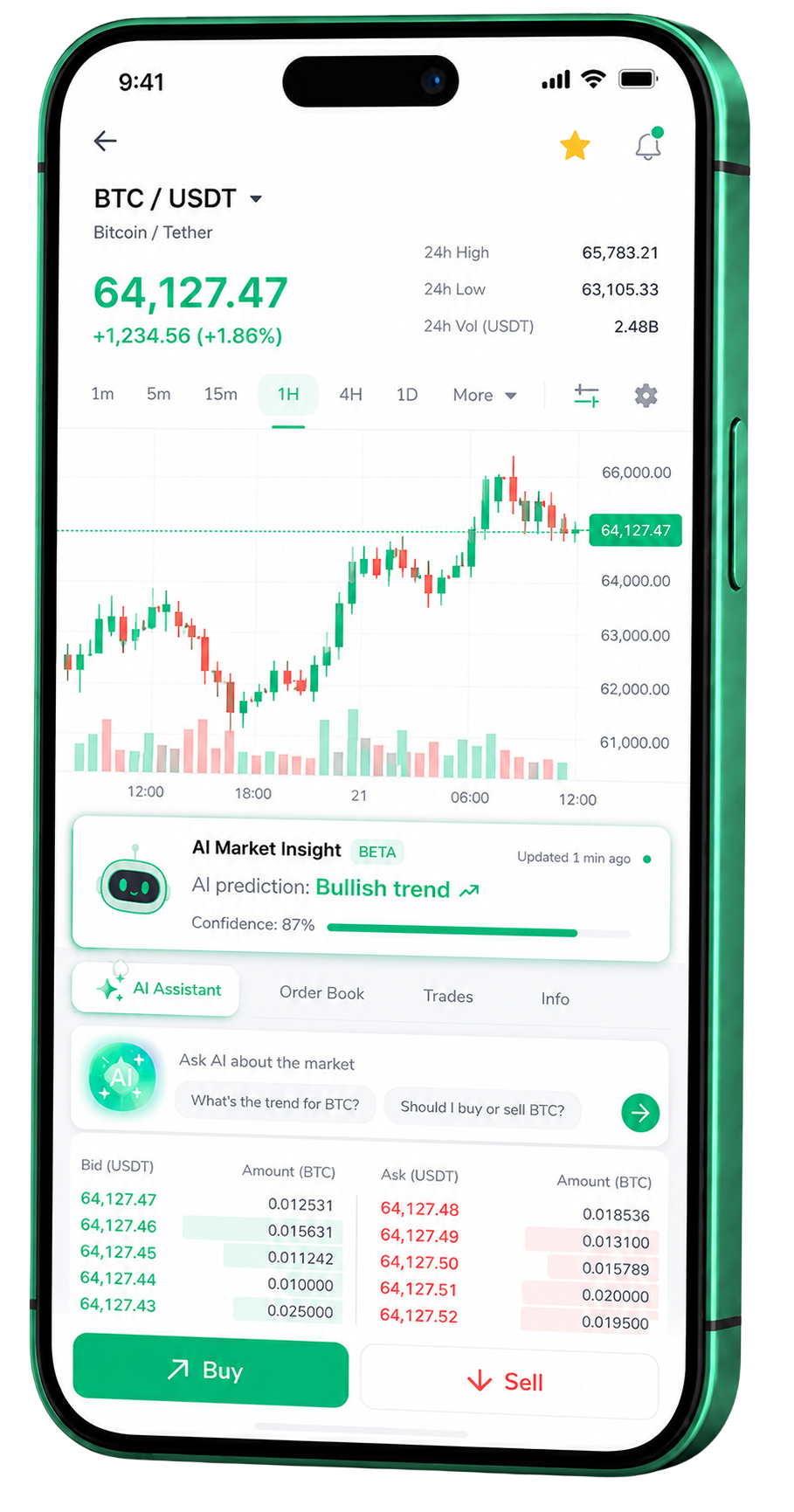 Application mobile Sentier Investença en fonctionnement sur un smartphone